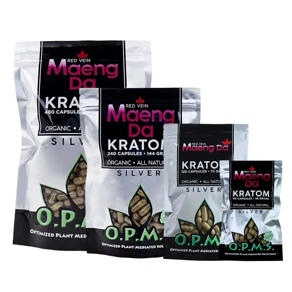 OPMS Silver Red Maeng Da Kratom Capsules