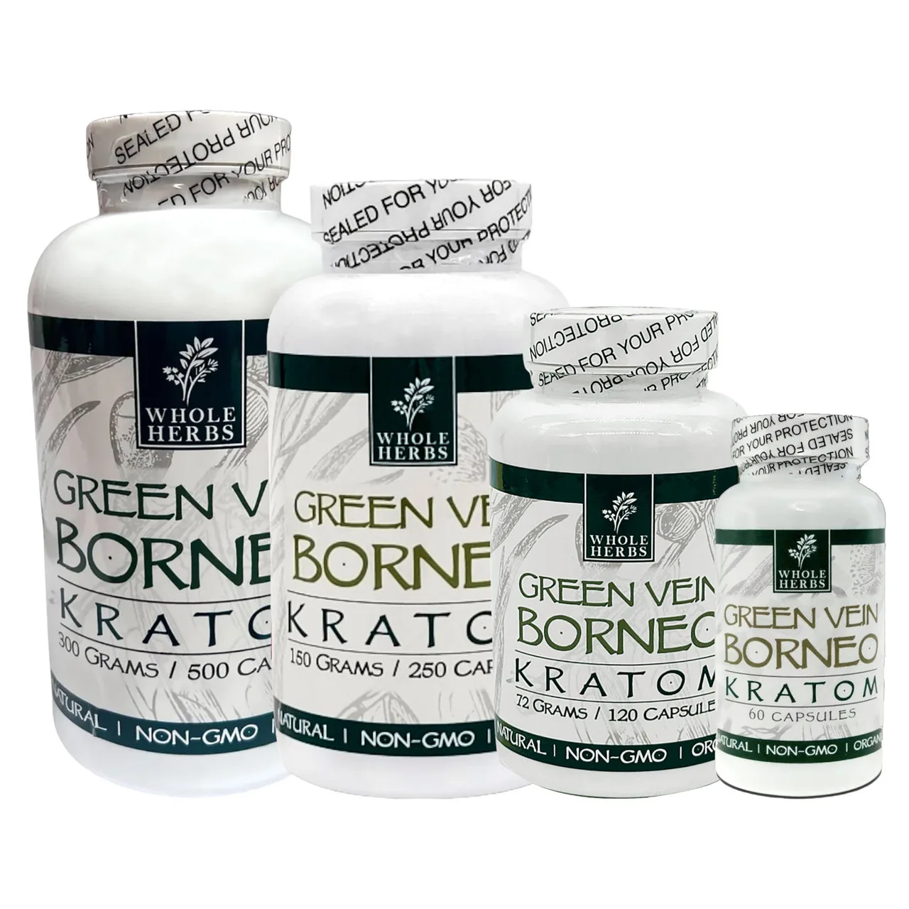 Whole Herbs Green Vein Borneo Kratom Capsules