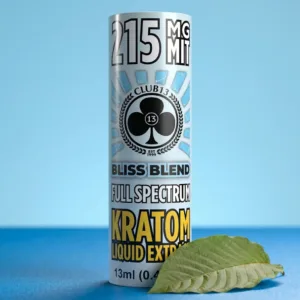 Club 13 Bliss Blend Kratom Liquid Extract 215 mg MIT 13 ml bottle